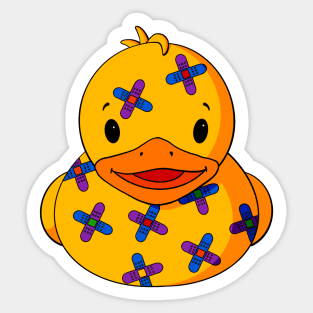 Bandaid Pattern Rubber Duck Sticker